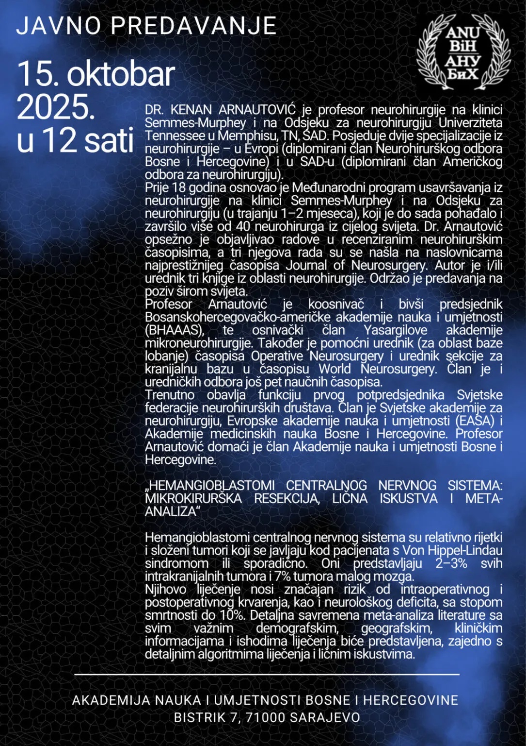 DR Arnautovic - Public lecture-